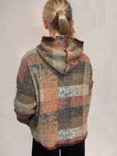 Double Take Full Size Plaid Dropped Shoulder Fleece Hoodie OutfitFlow